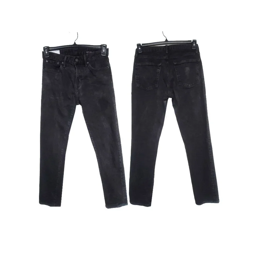 🤩Sz 28*30 Gap men's black denim skinny jeans classic 5 pocket Gapflex acid wash